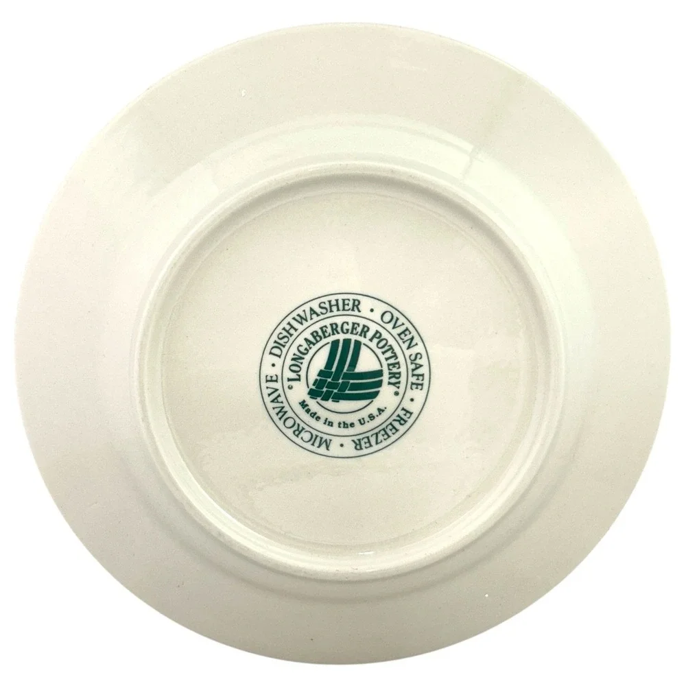 Longaberger Woven Traditions Luncheon Plate 9 Inch Heritage Green Stoneware USA